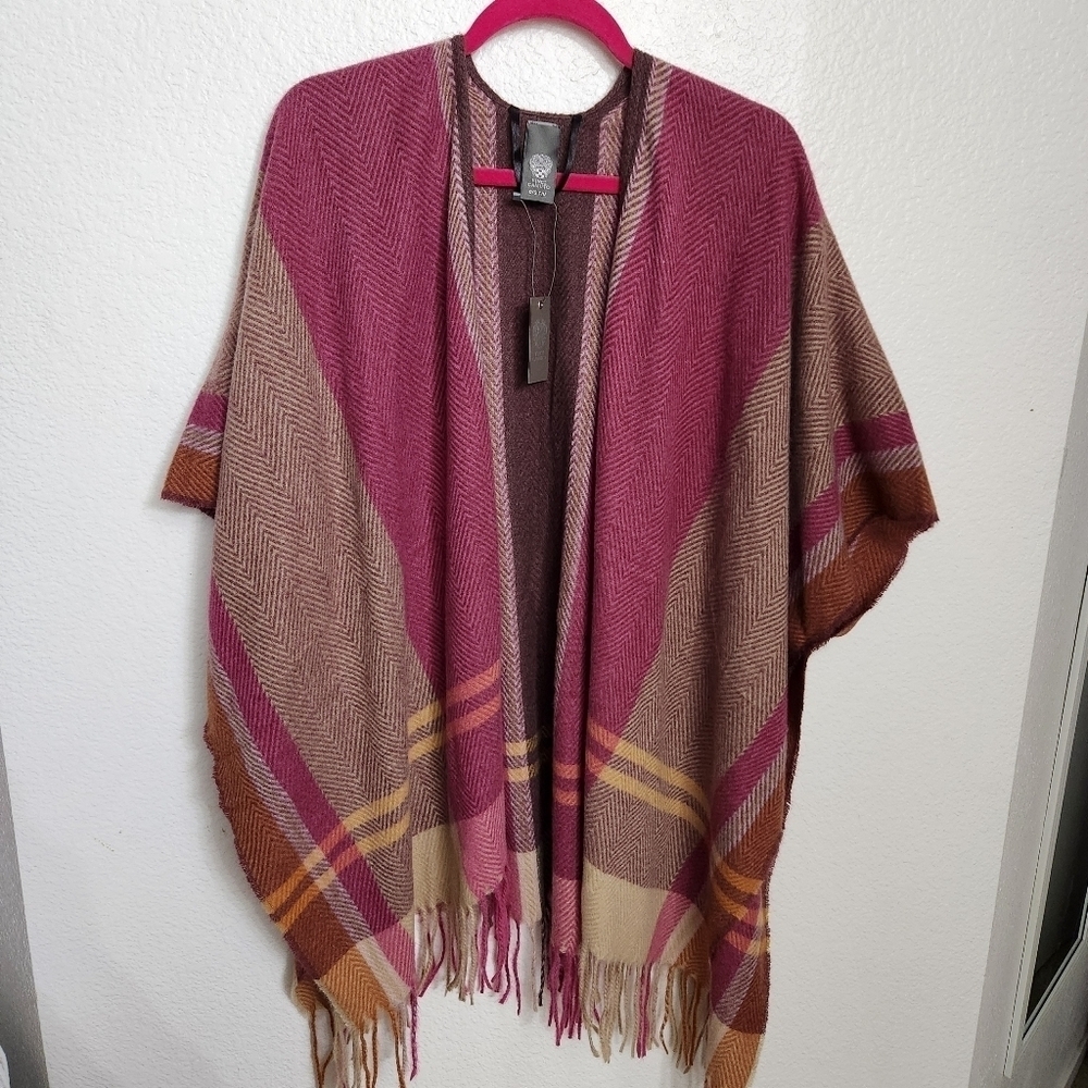 Vince Camuto Plaid Shawl Topper